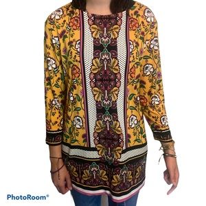 Beautiful Peck & Peck Floral 3/4 Sleeve Tunic